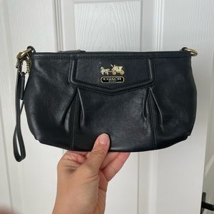 Black Leather Coach Wristlet